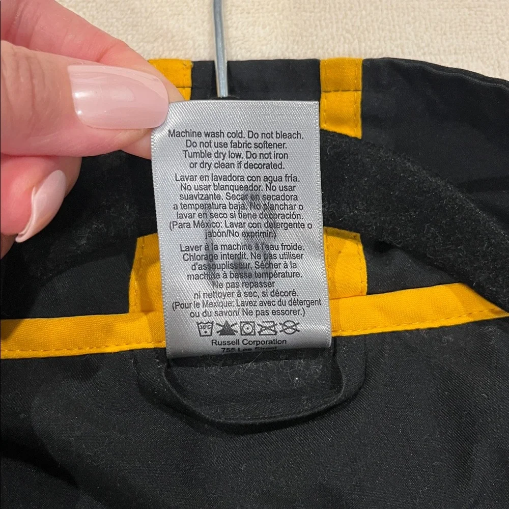 Cal State Embroidered Patch Zipper Lightweight Jacket Windbreaker Black Yellow L - Picture 11 of 12